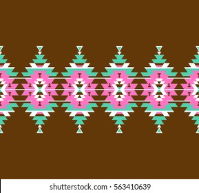 Tribal seamless colorful geometric border pattern. Ethnic vector texture.Traditional ornament.