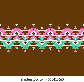 Tribal seamless colorful geometric border pattern. Ethnic vector texture.Traditional ornament.