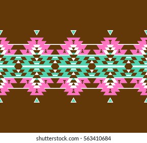 Tribal seamless colorful geometric border pattern. Ethnic vector texture.Traditional ornament.