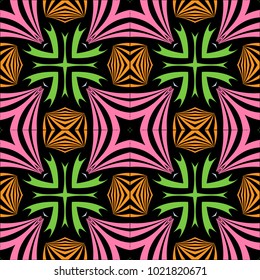 Tribal seamless colorful geometric pattern. Minimal printed circuit board for logging, creative card, art print