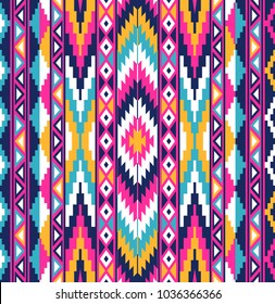 Tribal seamless colorful geometric pattern. Ethnic vector texture.Traditional ornament.