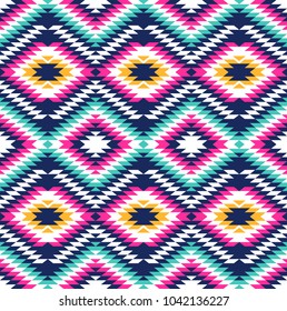 Tribal seamless colorful geometric pattern. Ethnic vector texture.Traditional ornament.