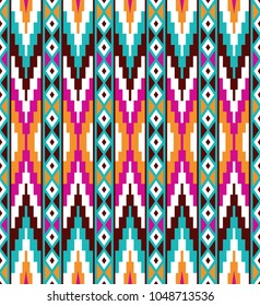 Tribal seamless colorful geometric pattern. Ethnic vector texture.Traditional ornament.