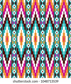 Tribal seamless colorful geometric pattern. Ethnic vector texture.Traditional ornament.