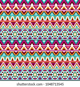 Tribal seamless colorful geometric pattern. Ethnic striped vector texture.Traditional ornament.