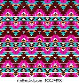 Tribal seamless colorful geometric pattern. Ethnic vector texture.Traditional ornament.