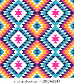 Tribal nahtlose farbige geometrische Muster. Ethnische Vektorillustration Textur.Traditionelle Ornamente.