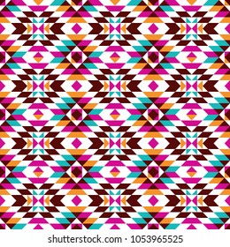 Tribal seamless colorful geometric pattern. Ethnic vector texture.Traditional ornament.