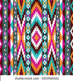 Tribal seamless colorful geometric pattern. Ethnic vector texture.Traditional ornament.