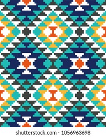 Tribal seamless colorful geometric pattern. Ethnic vector texture.Traditional ornament.