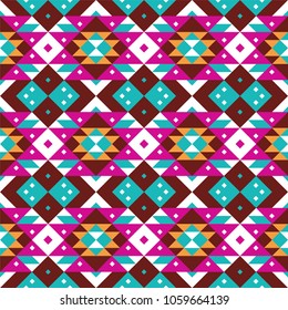 Tribal seamless colorful geometric pattern. Ethnic vector texture.Traditional ornament.