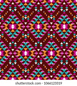 Tribal seamless colorful geometric pattern. Ethnic vector texture.Traditional ornament.