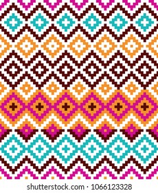 Tribal seamless colorful geometric pattern. Ethnic vector texture.Traditional ornament.