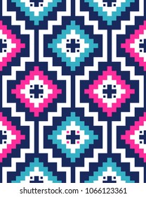 Tribal seamless colorful geometric pattern. Ethnic vector texture.Traditional ornament.