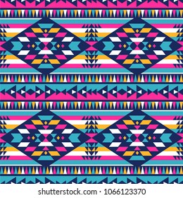 Tribal seamless colorful geometric pattern. Ethnic vector texture.Traditional ornament.