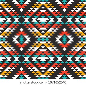 Tribal seamless colorful geometric pattern. Ethnic vector texture.Traditional ornament.