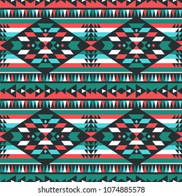 Tribal seamless colorful geometric pattern. Ethnic vector texture.Traditional ornament.