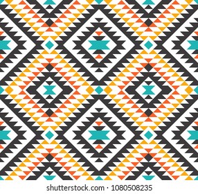 Tribal seamless colorful geometric pattern. Ethnic vector texture.Traditional ornament.