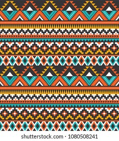 Tribal seamless colorful geometric pattern. Ethnic vector texture.Traditional ornament.