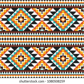 Tribal seamless colorful geometric pattern. Ethnic vector texture.Traditional ornament.