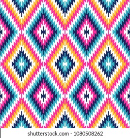 Tribal seamless colorful geometric pattern. Ethnic vector texture.Traditional ornament.