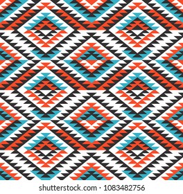 Tribal seamless colorful geometric pattern. Ethnic vector texture.Traditional ornament.