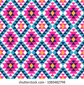 Tribal seamless colorful geometric pattern. Ethnic vector texture.Traditional ornament.