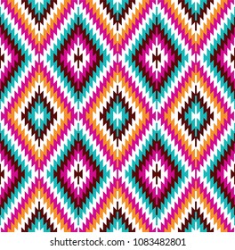 Tribal seamless colorful geometric pattern. Ethnic vector texture.Traditional ornament.