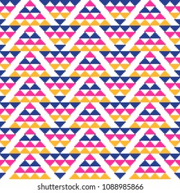 Tribal seamless colorful geometric pattern. Ethnic vector texture.Traditional ornament.