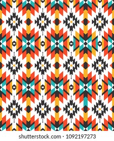 Tribal seamless colorful geometric pattern. Ethnic vector texture.Traditional ornament.
