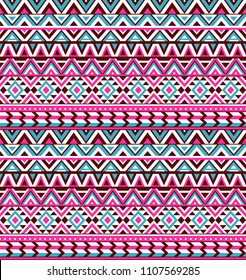 Tribal seamless colorful geometric pattern. Ethnic striped vector texture.Traditional ornament.