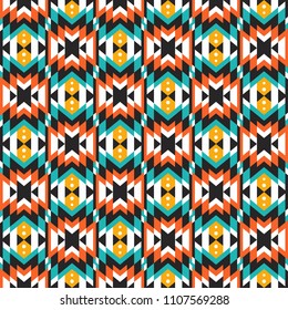 Tribal seamless colorful geometric pattern. Ethnic vector texture.Traditional ornament.