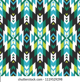 Tribal seamless colorful geometric pattern. Ethnic vector texture.Traditional ornament.