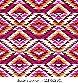 Tribal seamless colorful geometric pattern. Ethnic vector texture.Traditional ornament.