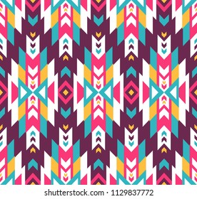 Tribal seamless colorful geometric pattern. Ethnic vector texture.Traditional ornament.