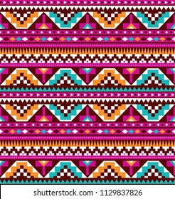 Tribal seamless colorful geometric pattern. Ethnic vector texture.Traditional ornament.