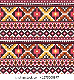 Tribal seamless colorful geometric pattern. Ethnic vector texture.Traditional ornament.