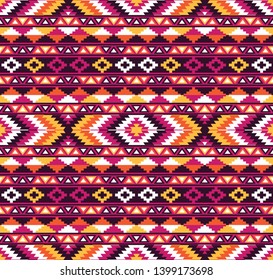 Tribal seamless colorful geometric pattern. Ethnic vector texture.Traditional ornament.
