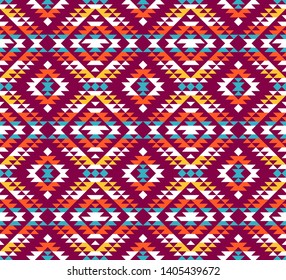 Tribal seamless colorful geometric pattern. Ethnic vector texture.Traditional ornament.