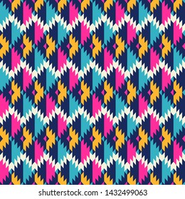 Tribal seamless colorful geometric pattern. Ethnic vector texture.Traditional ornament.
