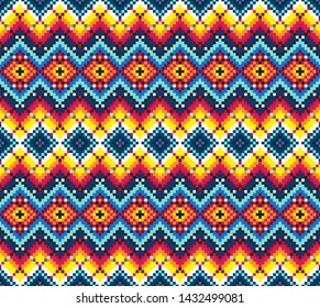 Tribal seamless colorful geometric pattern. Ethnic vector texture.Traditional ornament.
