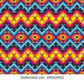 Tribal seamless colorful geometric pattern. Ethnic vector texture.Traditional ornament.