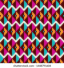 Tribal seamless colorful geometric pattern. Ethnic vector texture.Traditional ornament.