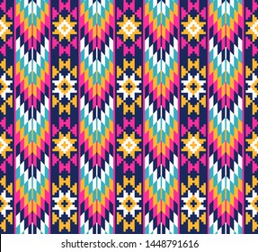 Tribal seamless colorful geometric pattern. Ethnic vector texture.Traditional ornament.