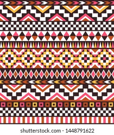 Tribal seamless colorful geometric pattern. Ethnic vector texture.Traditional ornament.