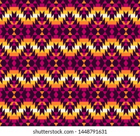 Patrón geométrico colorido tribal sin fisuras. Textura de Vector étnico. Ornamento tradicional.