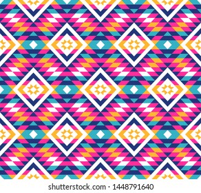 Tribal seamless colorful geometric pattern. Ethnic vector texture.Traditional ornament.