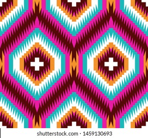 Tribal seamless colorful geometric pattern. Ethnic vector texture.Traditional ornament.