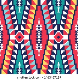Tribal seamless colorful geometric pattern. Ethnic vector texture.Traditional ornament.