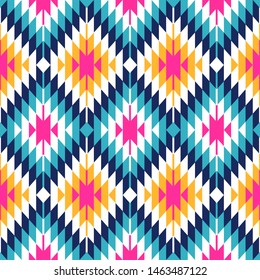 Tribal seamless colorful geometric pattern. Ethnic vector texture.Traditional ornament.